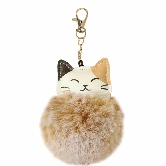 Cat Pom Pom Keychain Bag Charm - Picture 4 of 4